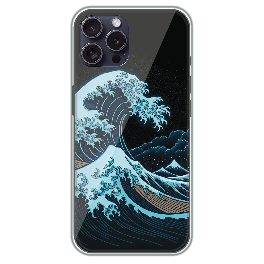 Midnight Tsunami - Printed Silicone Case for Apple iPhone 15 Pro Max