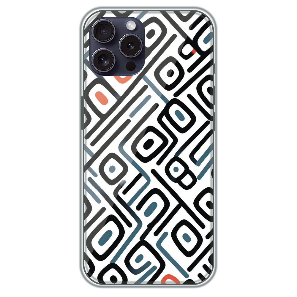 Monochrome Maze - Printed Silicone Case for Apple iPhone 15 Pro Max