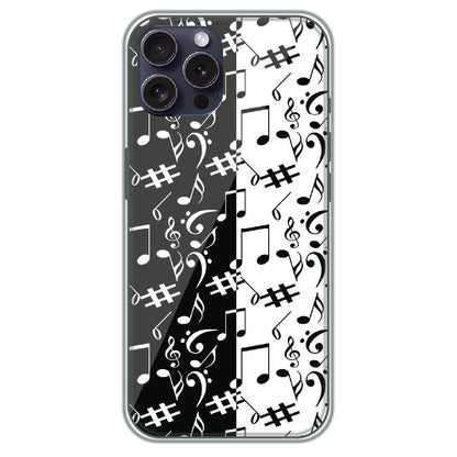 Music Notes - Printed Silicone Case for Apple iPhone 15 Pro Max