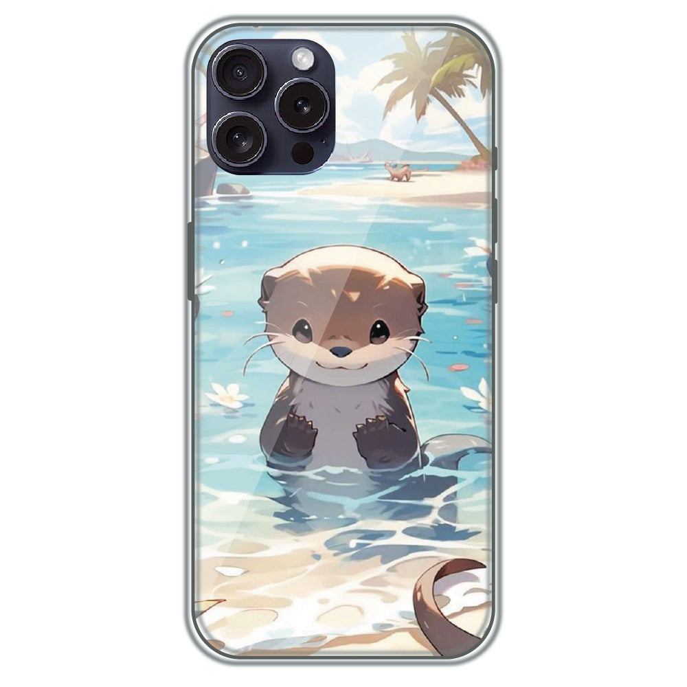 Ocean Otter Buddy - Printed Silicone Case for Apple iPhone 15 Pro Max
