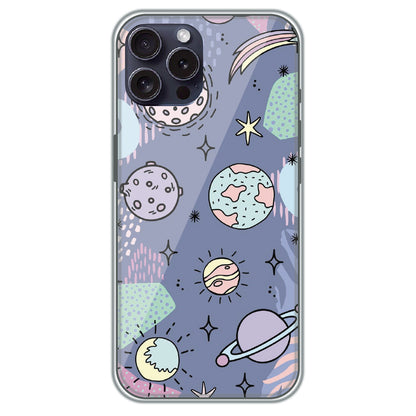 Pastel Planet Vector - Printed Silicone Case for Apple iPhone 15 Pro Max