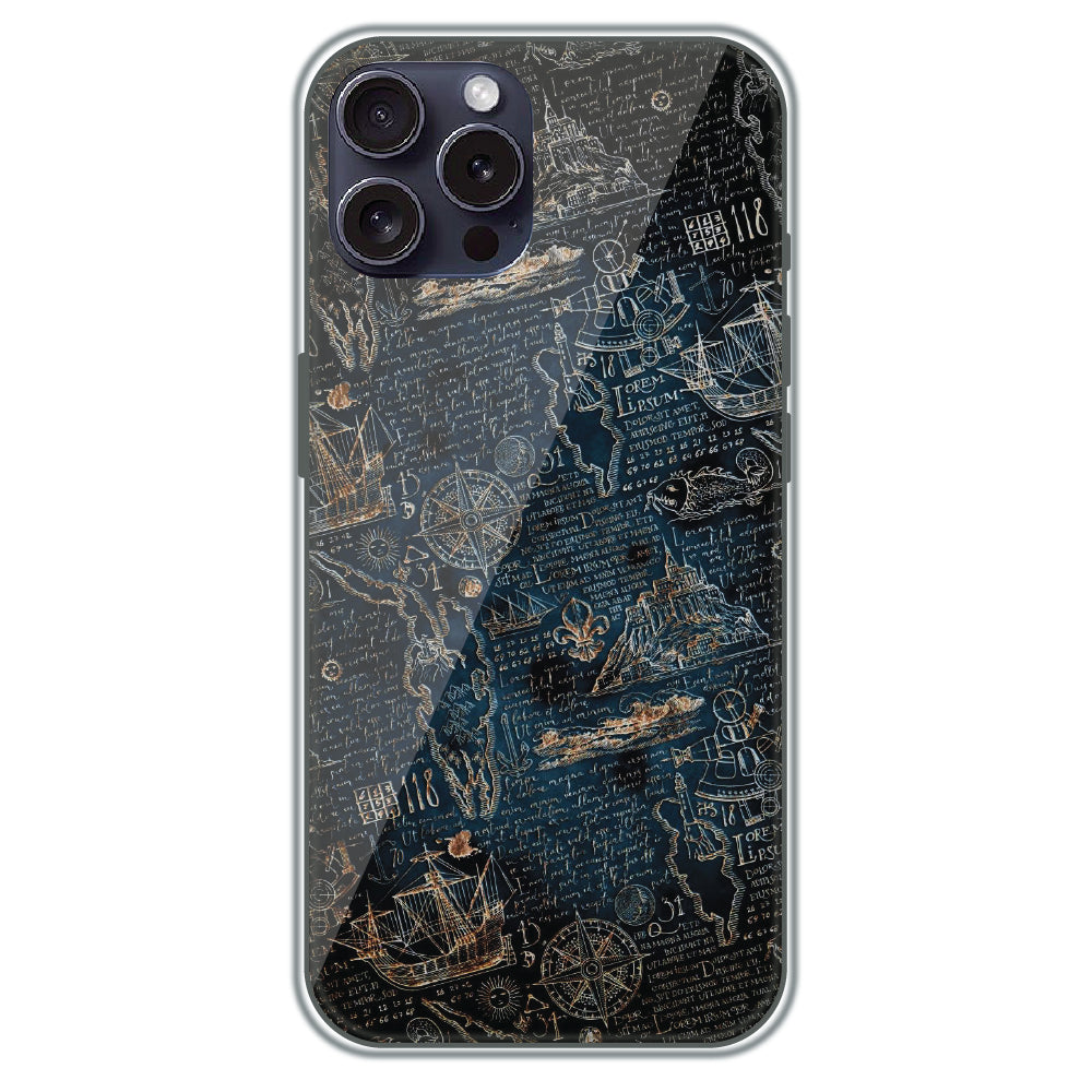 Pirate's Treasure Map - Printed Silicone Case for Apple iPhone 15 Pro Max