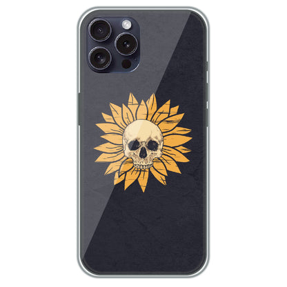 Sunflower Skull - Printed Silicone Case for Apple iPhone 15 Pro Max