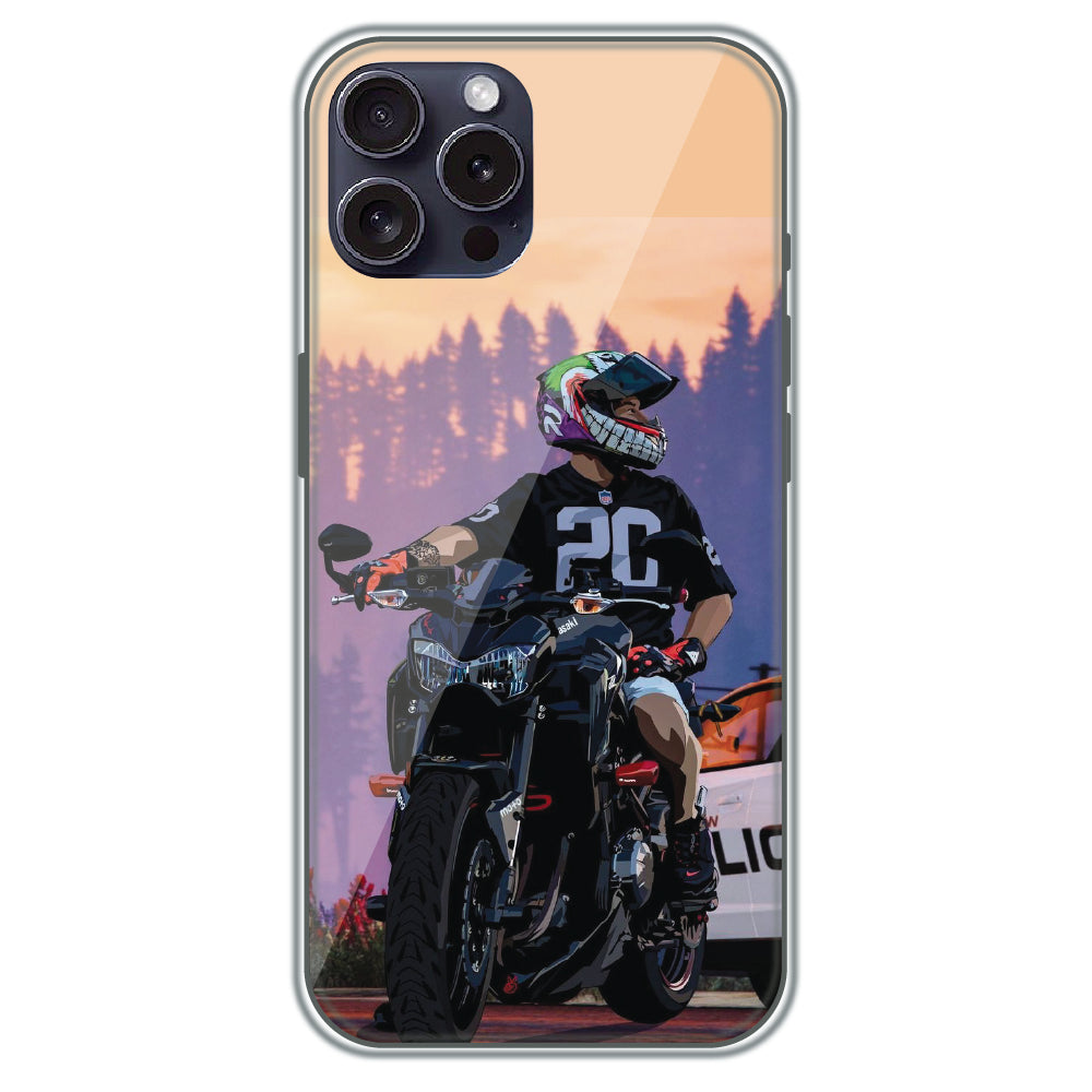 Sunset Rider - Printed Silicone Case for Apple iPhone 15 Pro Max