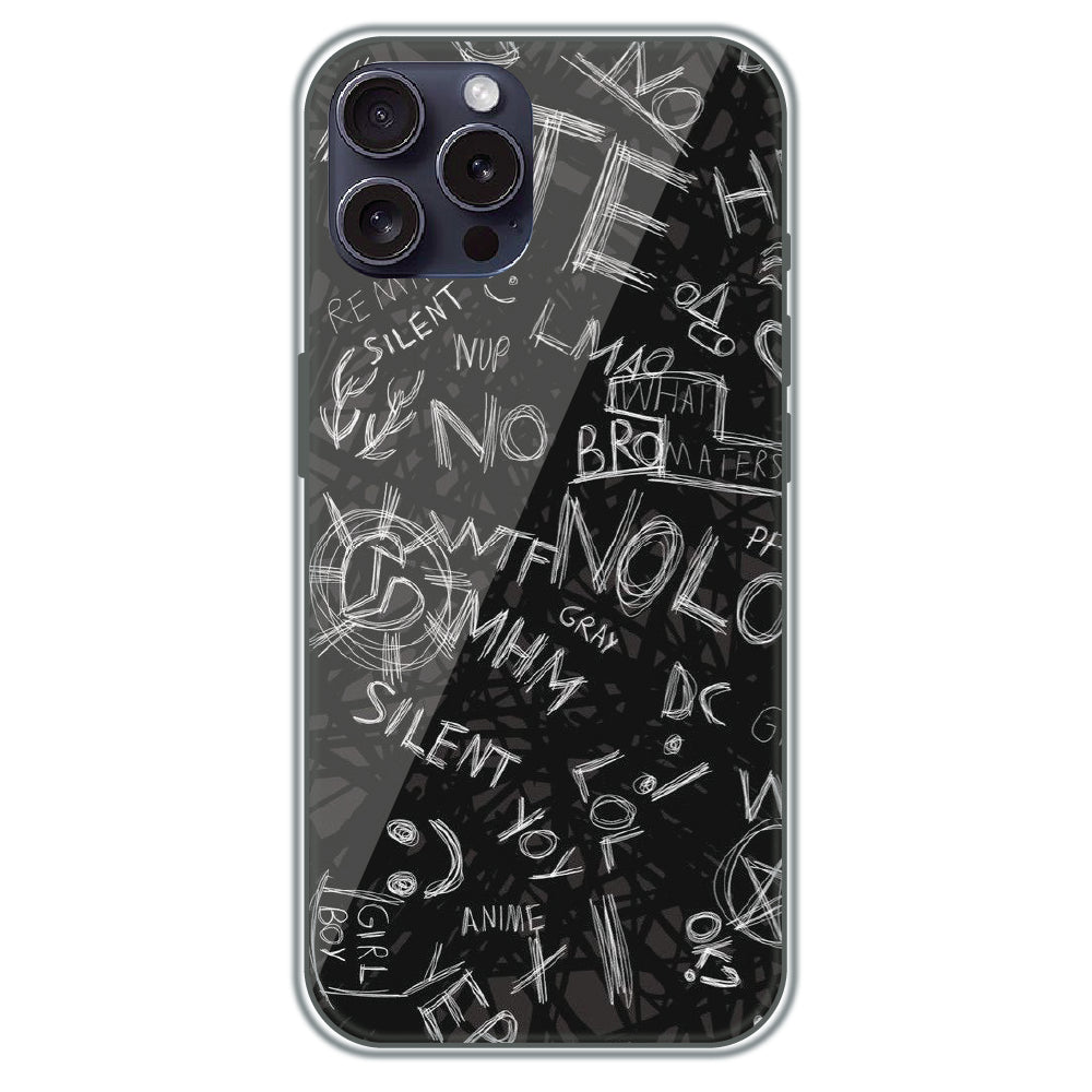 Urban Scribble Notes - Printed Silicone Case for Apple iPhone 15 Pro Max