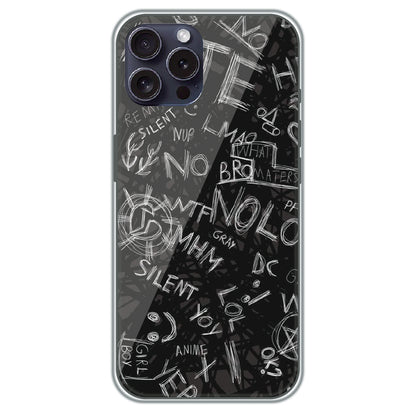 Urban Scribble Notes - Printed Silicone Case for Apple iPhone 15 Pro Max