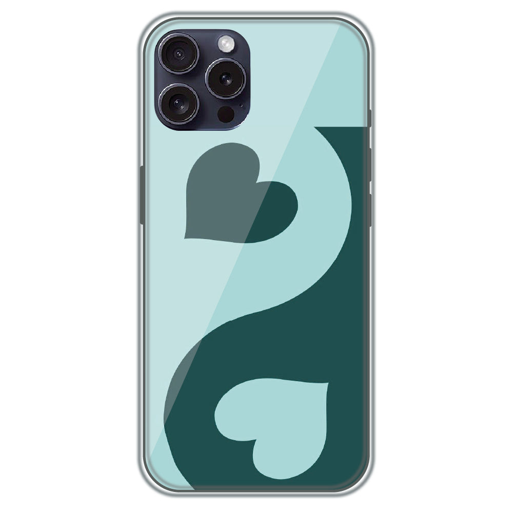 Yin Yang Hearts - Printed Silicone Case for Apple iPhone 15 Pro Max