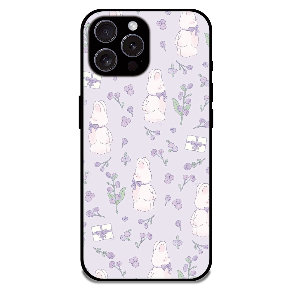 Lavender Bunny Gifts - Glossy Metal Silicone Case For Apple iPhone 15 Pro Max