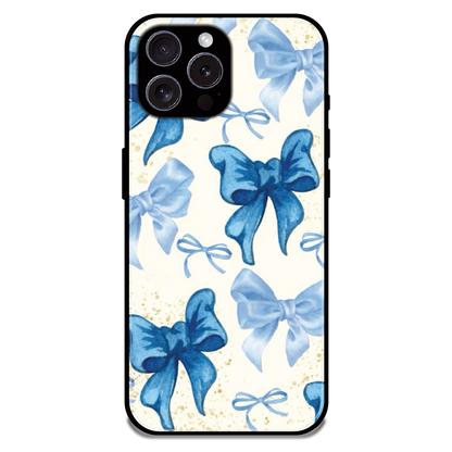 Soft Blue Bowcore - Glossy Metal Silicone Case For Apple iPhone 15 Pro Max