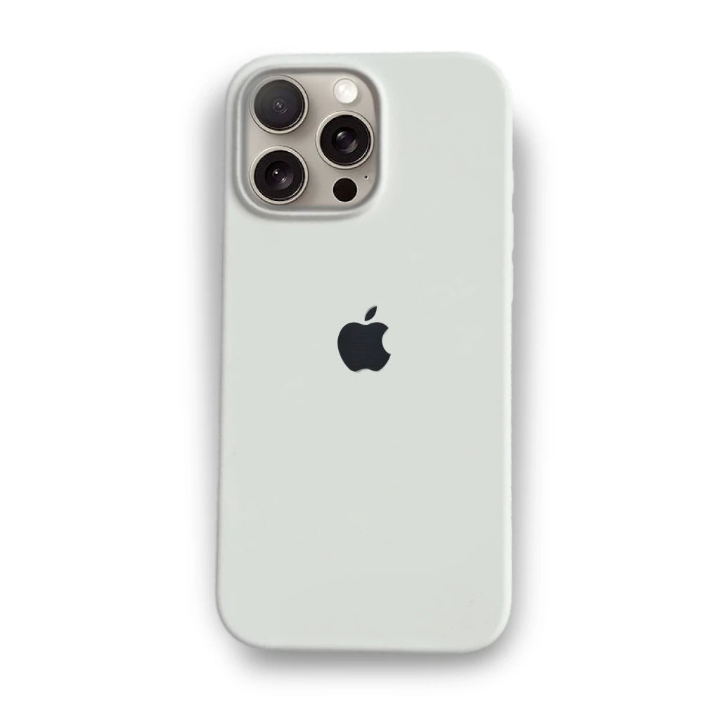 White Liquid Silicone Case For Apple iPhone 15 Pro Max
