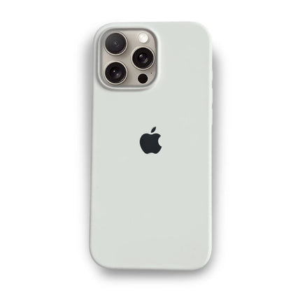 White Liquid Silicone Case For Apple iPhone 15 Pro Max