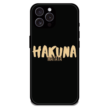 Hakuna Matata Quote - Glossy Metal Silicone Case For Apple iPhone 15 Pro Max
