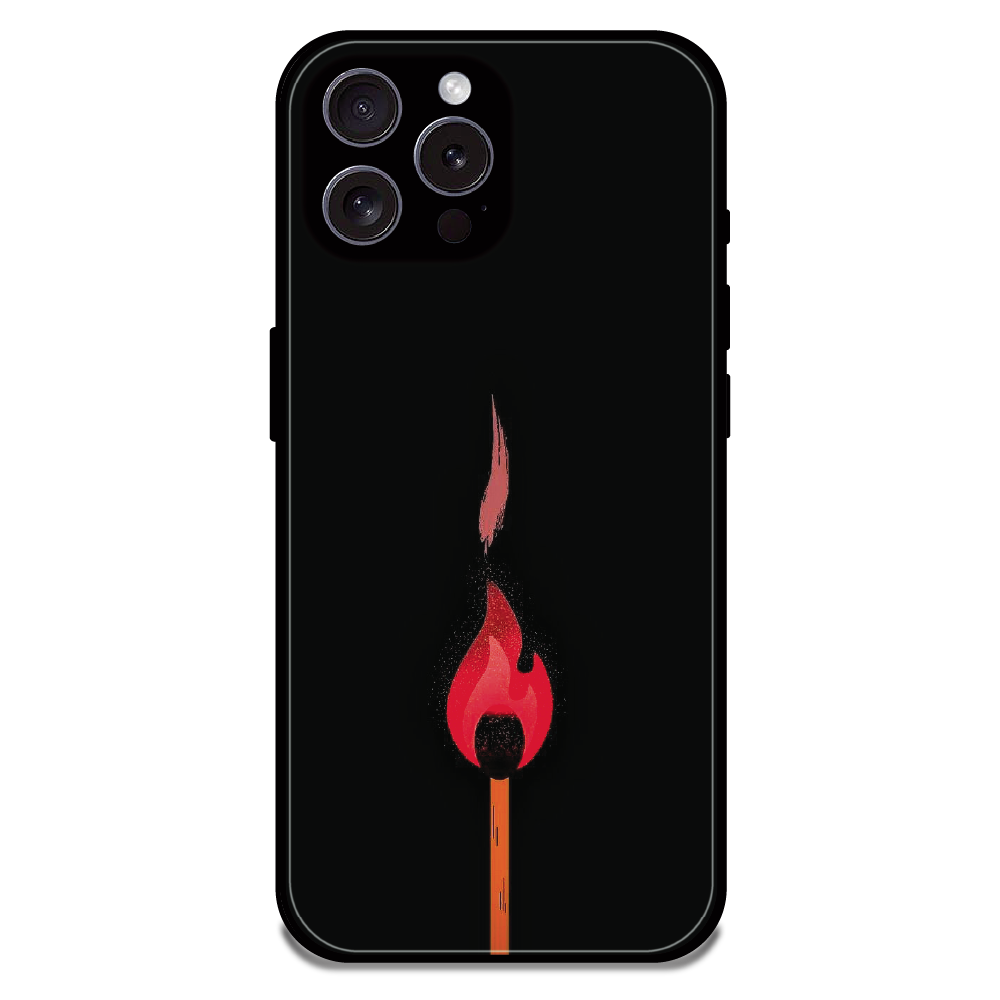 Burning Match - Glossy Metal Silicone Case For Apple iPhone 15 Pro Max