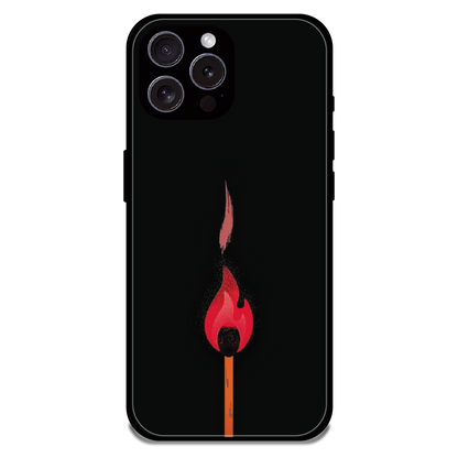Burning Match - Glossy Metal Silicone Case For Apple iPhone 15 Pro Max