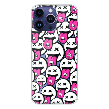 Funny Cartoon Faces - Printed Silicone Case For Apple iPhone 15 Pro Max