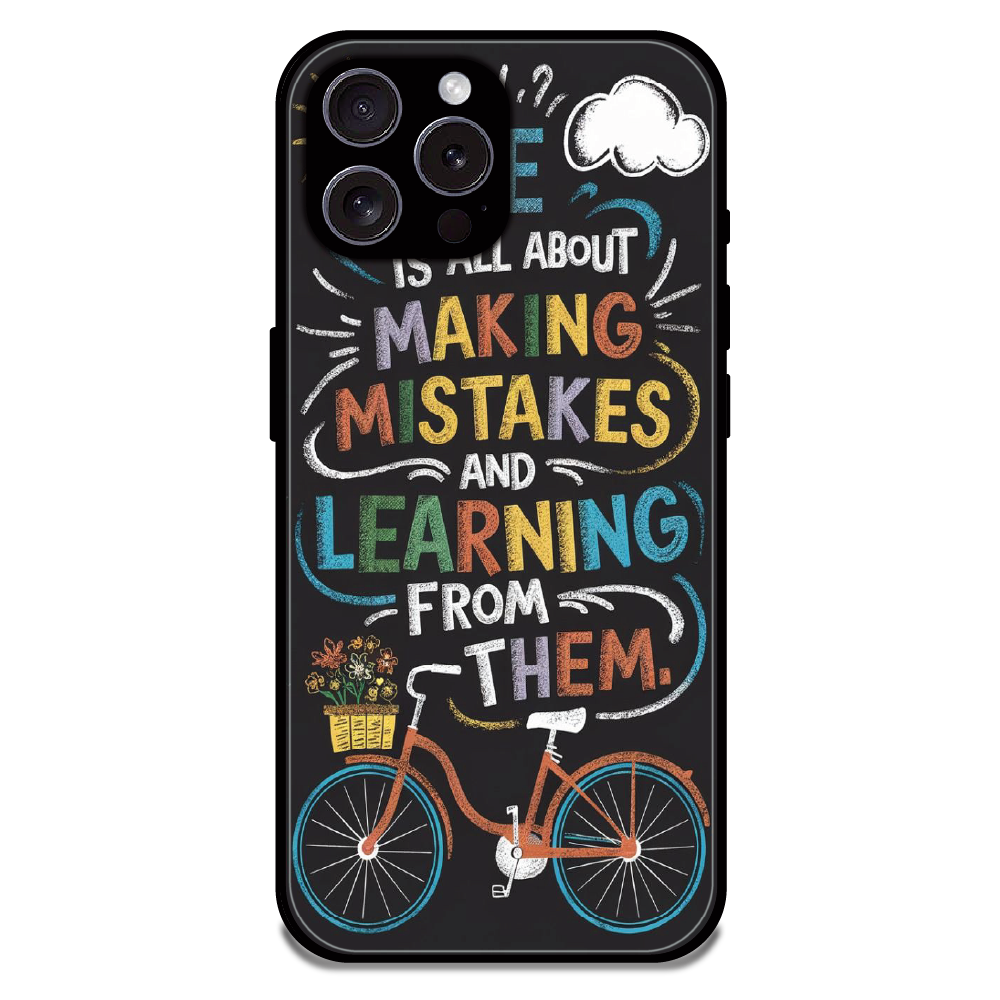 Motivational Quote Bicycle Art - Glossy Metal Silicone Case For Apple iPhone 15 Pro Max