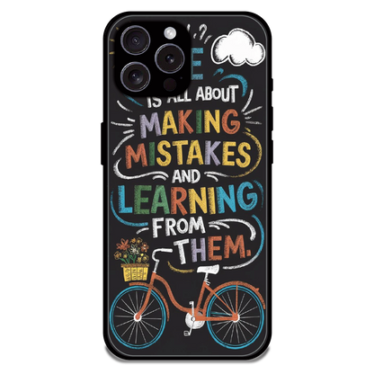 Motivational Quote Bicycle Art - Glossy Metal Silicone Case For Apple iPhone 15 Pro Max