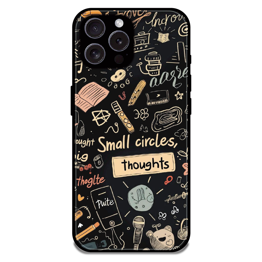 Thought Doodle Noir - Glossy Metal Silicone Case For Apple iPhone 15 Pro Max