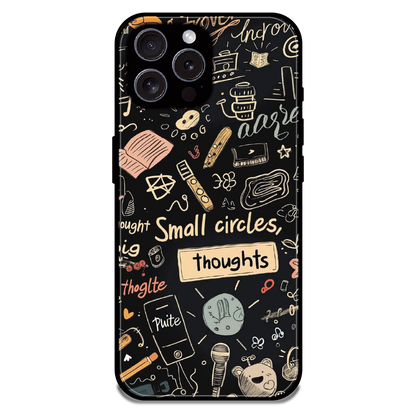 Thought Doodle Noir - Glossy Metal Silicone Case For Apple iPhone 15 Pro Max