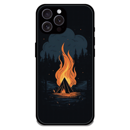 Midnight Campfire Adventure - Glossy Metal Silicone Case For Apple iPhone 15 Pro Max