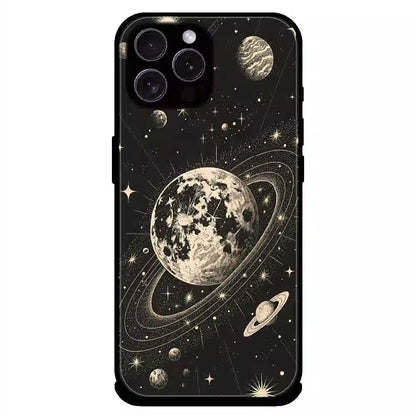 Celestial Planet Orbit - Glossy Metal Silicone Case For Apple iPhone 15 Pro Max