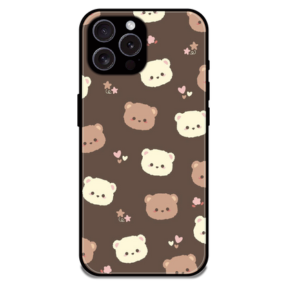 Cozy Bear Pattern - Glossy Metal Silicone Case For Apple iPhone 15 Pro Max