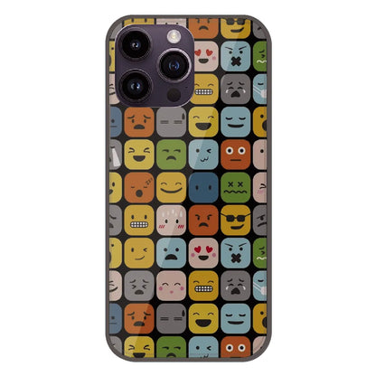 Colorful Expression Pattern - Printed Silicone Case For Apple iPhone 15 Pro Max