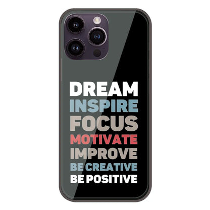 Dream Inspire Focus Typography - Printed Silicone Case For Apple iPhone 15 Pro Max