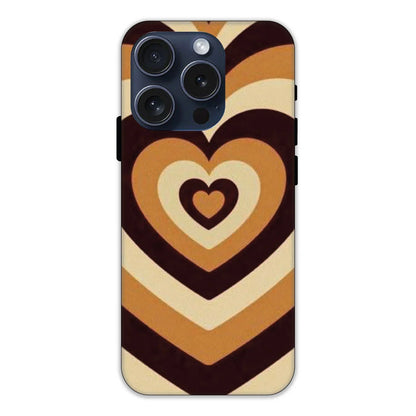 Brown Hearts Hard Case Apple IPhone 15 Pro Models