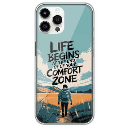 Comfort Zone Quote - Printed Silicone Case for Apple iPhone 15 Pro