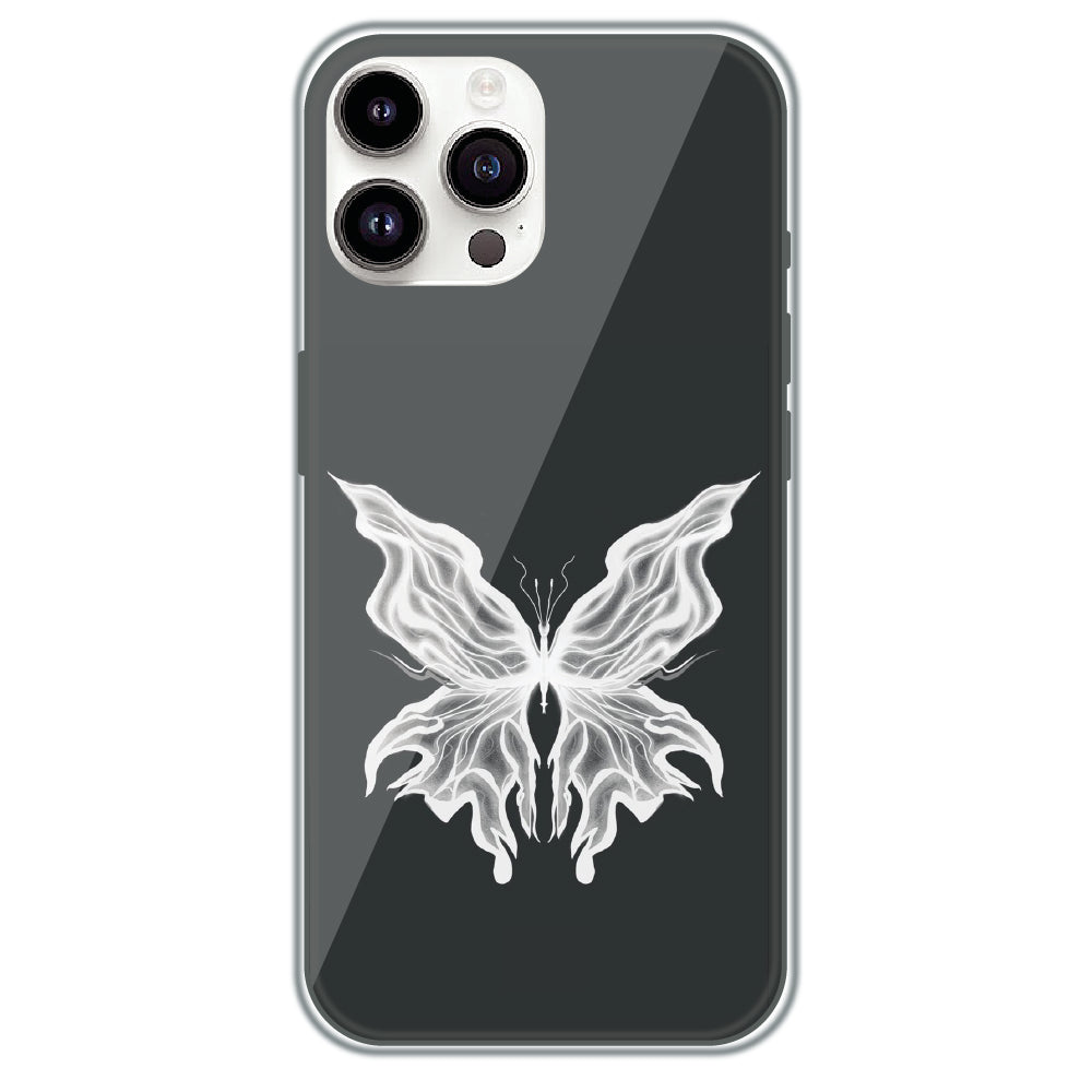 Ghost Butterfly - Printed Silicone Case for Apple iPhone 15 Pro