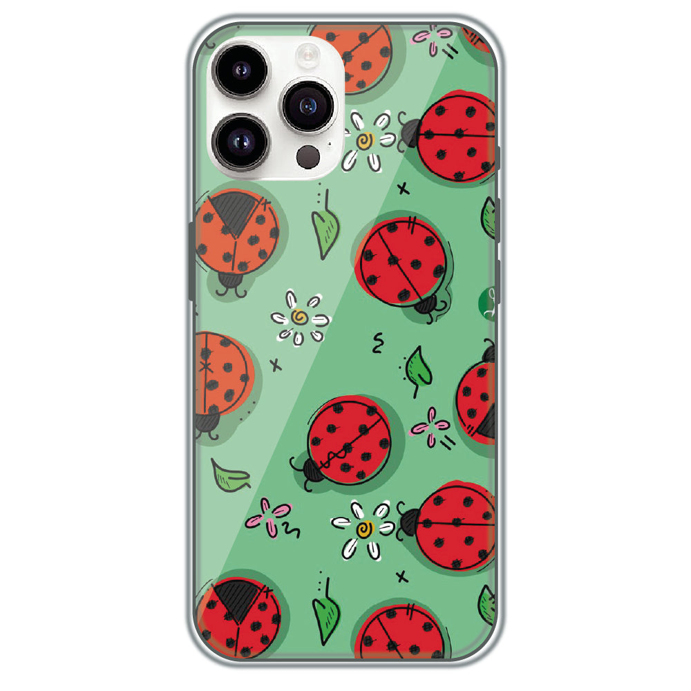 Ladybug Garden - Printed Silicone Case for Apple iPhone 15 Pro