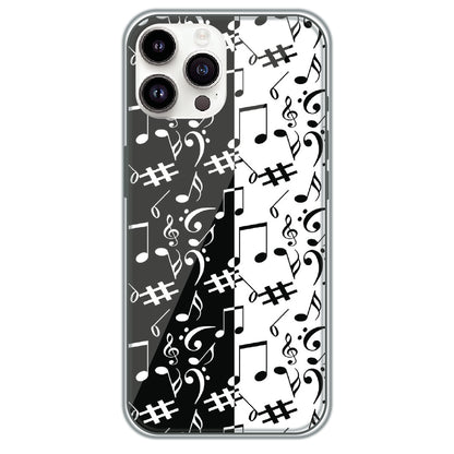 Music Notes - Printed Silicone Case for Apple iPhone 15 Pro