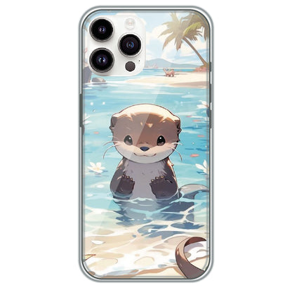 Ocean Otter Buddy - Printed Silicone Case for Apple iPhone 15 Pro