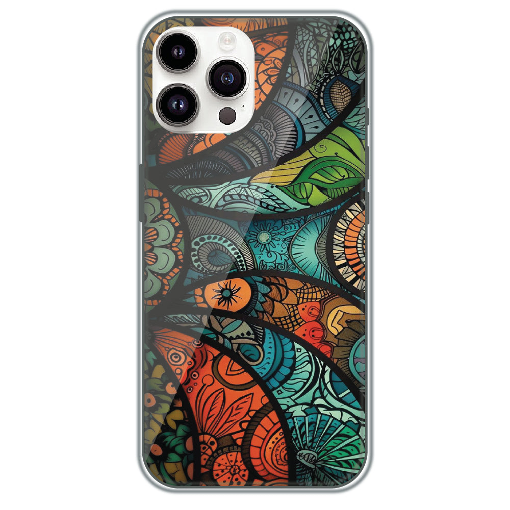 Stained Glass Paisley - Printed Silicone Case for Apple iPhone 15 Pro