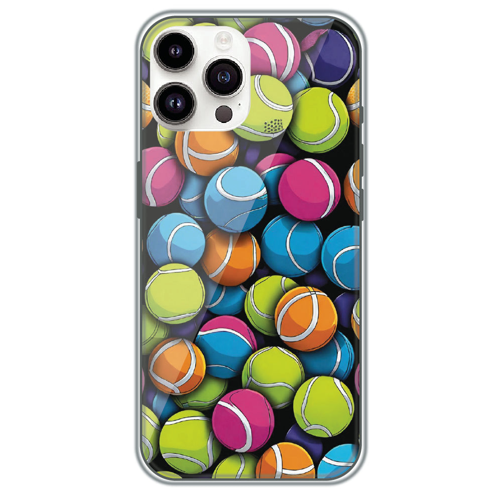 Tennis Ball Pile - Printed Silicone Case for Apple iPhone 15 Pro