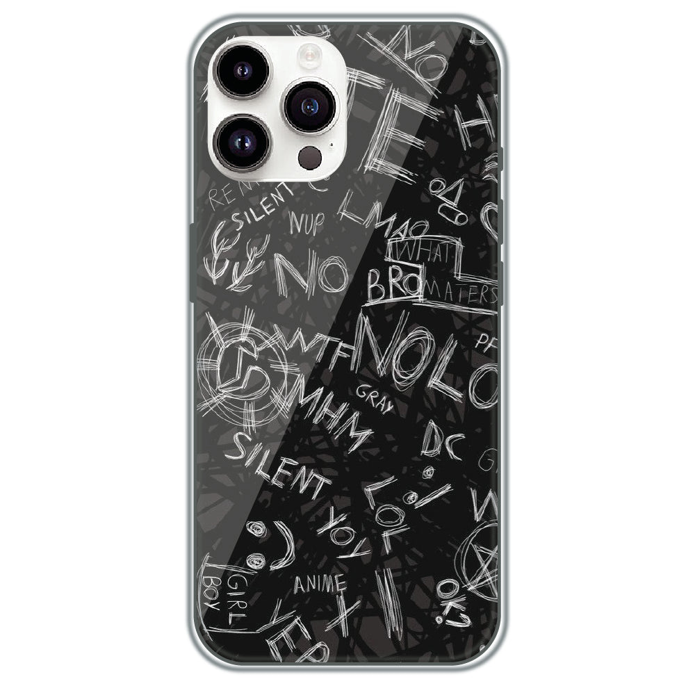 Urban Scribble Notes - Printed Silicone Case for Apple iPhone 15 Pro