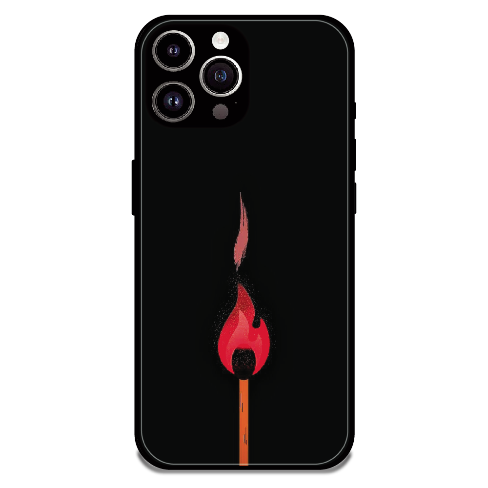 Burning Match - Glossy Metal Silicone Case For Apple iPhone 15 Pro