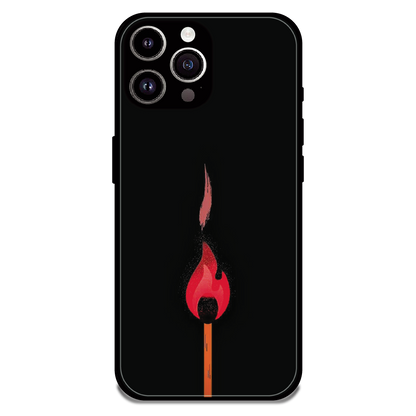 Burning Match - Glossy Metal Silicone Case For Apple iPhone 15 Pro