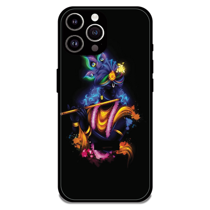Abstract Krishna - Glossy Metal Silicone Case For Apple iPhone 15 Pro