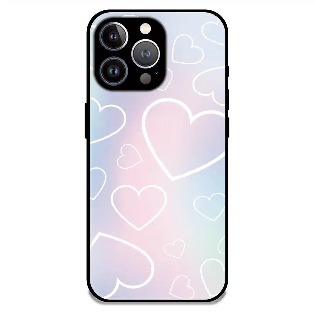 Pastel Heart Dream - Glossy Metal Silicone Case For Apple iPhone 15 Pro