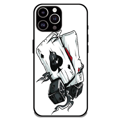 Aces & Dice - Glossy Metal Silicone Case For Apple iPhone 15 Pro