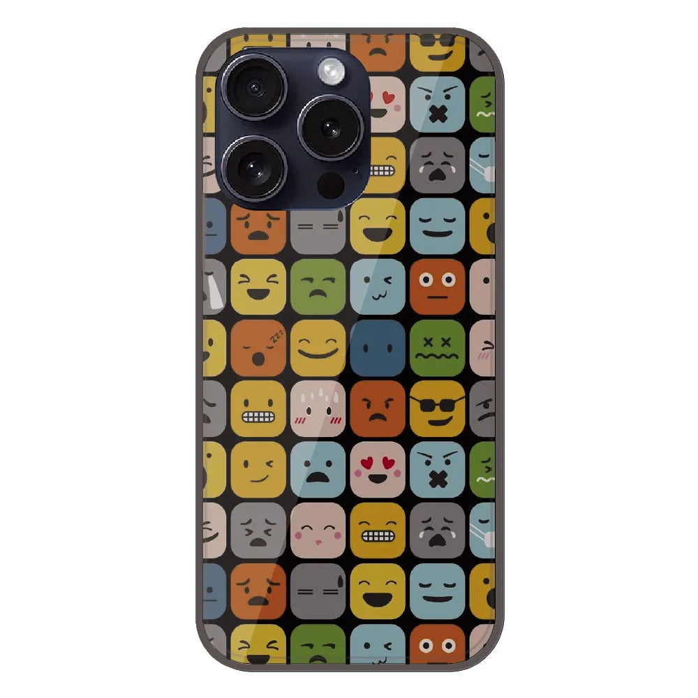 Colorful Expression Pattern - Printed Silicone Case For Apple iPhone 15 Pro