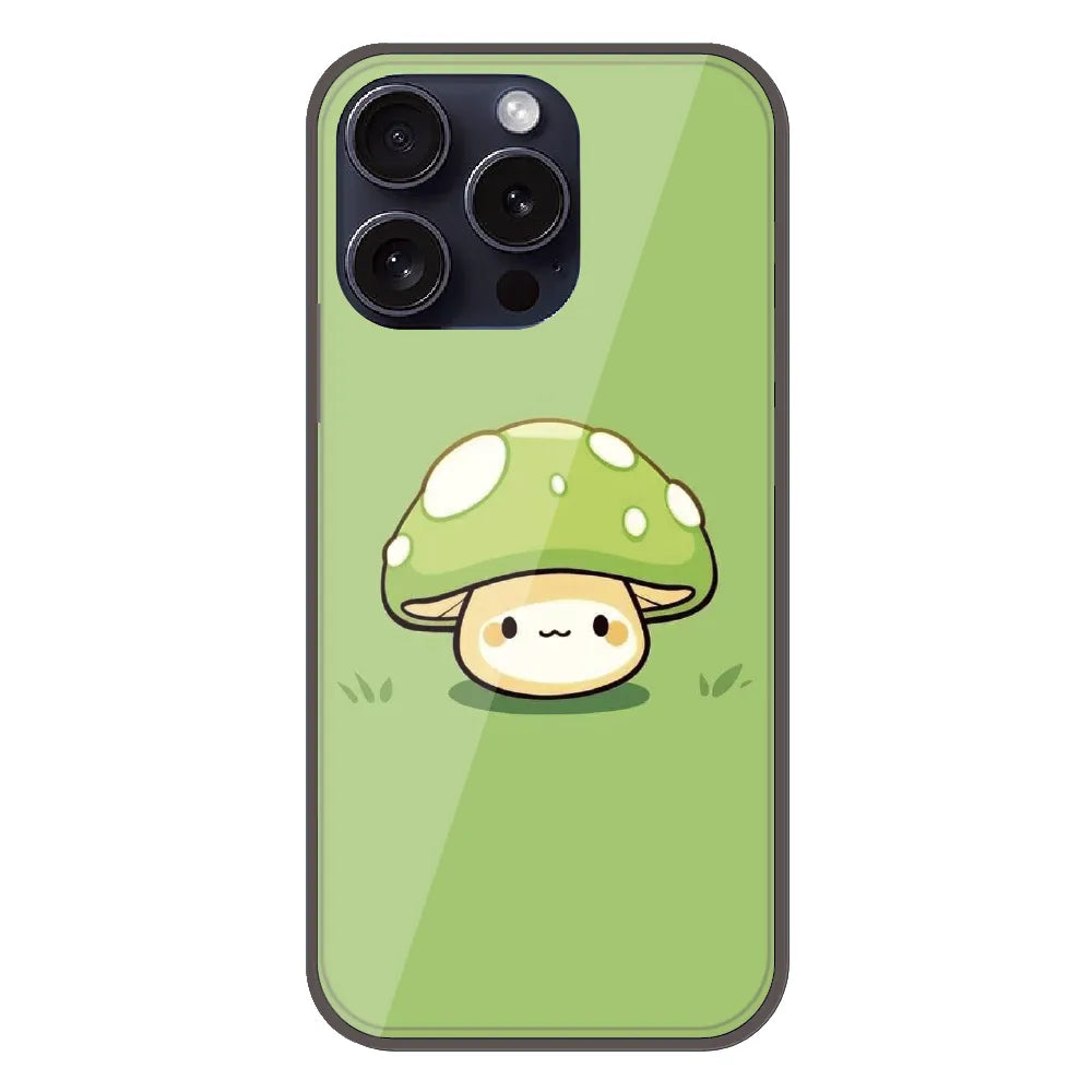 Cute Mushroom Character - Printed Silicone Case For Apple iPhone 15 Pro