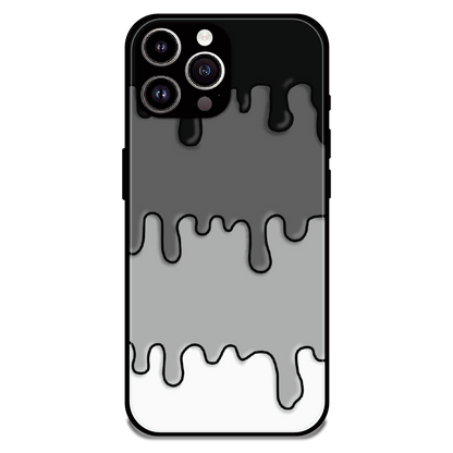 Smoky Drip Abstract - Glossy Metal Silicone Case For Apple iPhone 15 Pro
