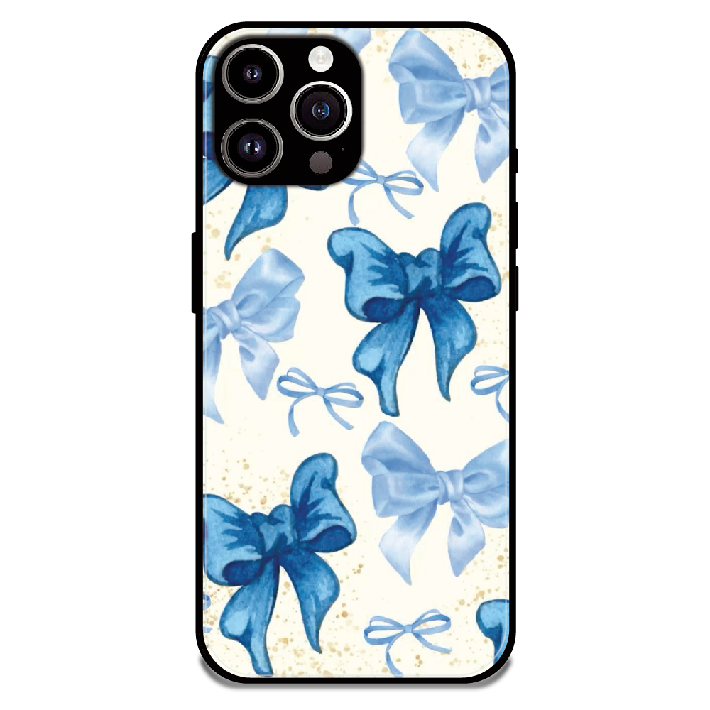 Soft Blue Bowcore - Glossy Metal Silicone Case For Apple iPhone 15 Pro