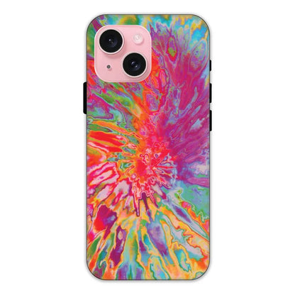 Orange Splash Tie Dye Hard Case Apple iPhone 15 Models