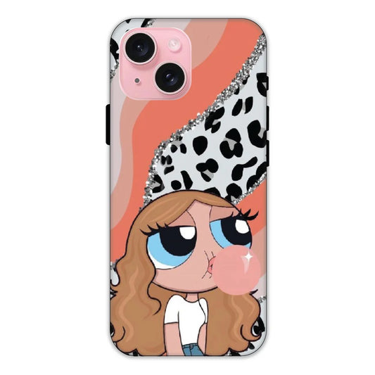 Peach Print Baddie Girl Hard Case Apple iPhone 15 Models