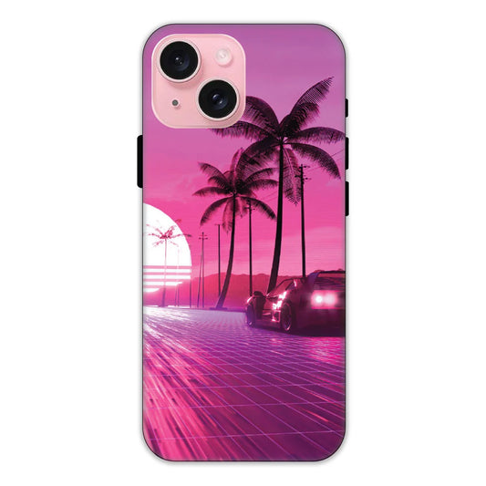 Retro Beach Synthwave Hard Case Apple IPhone 15 Models