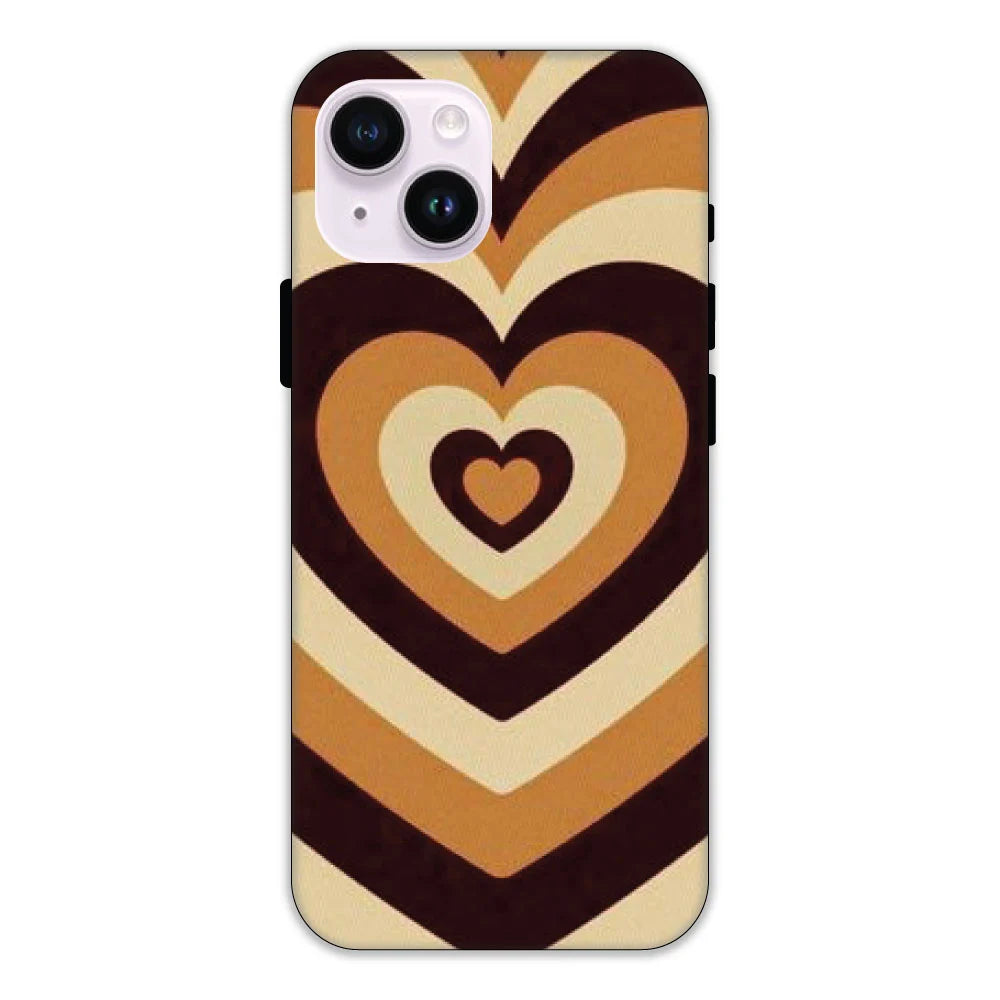 Brown Hearts Hard Case Apple IPhone 15 Models